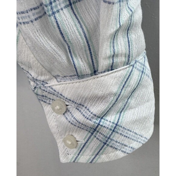 Tommy Hilfiger Women’s XL Plaid Button Down Shirt Blue Green Cotton Roll Tab - Picture 9 of 9